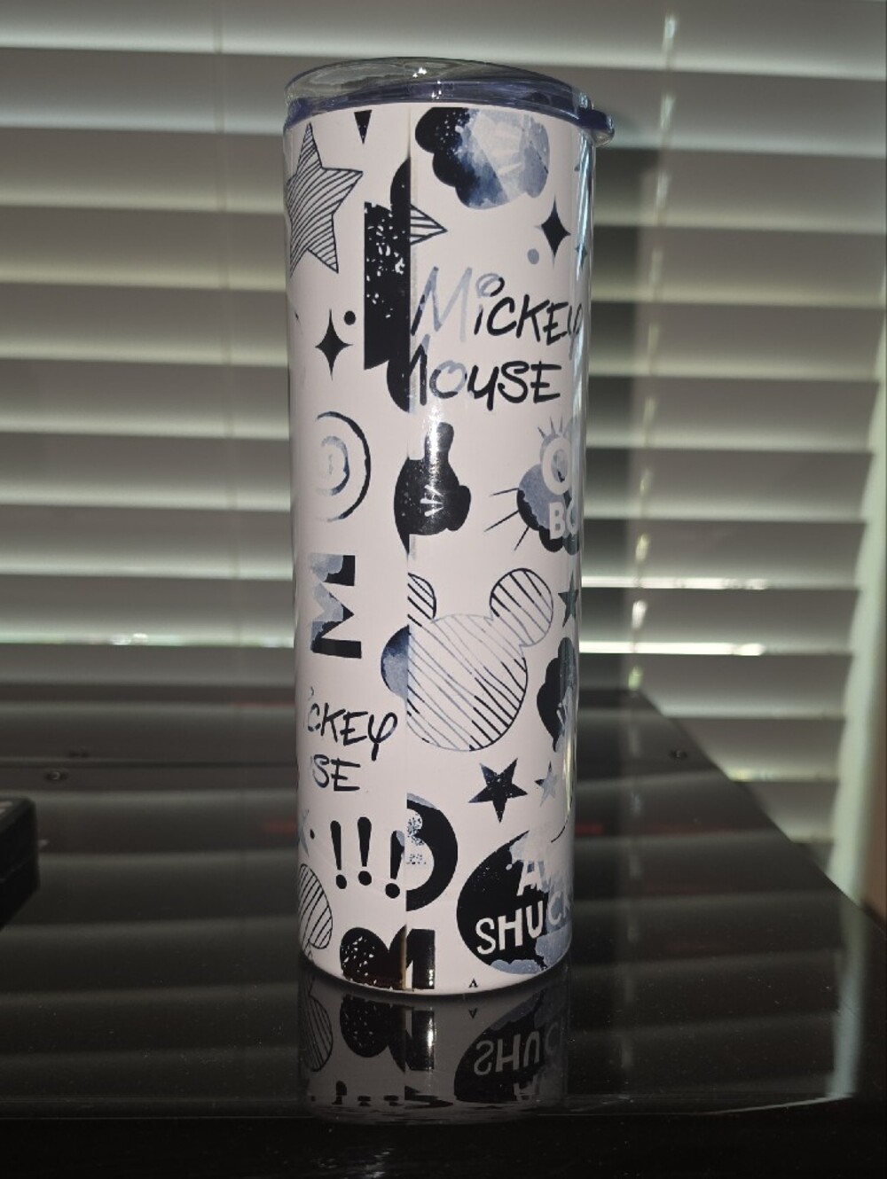 Mickey Mouse Stainless Tumbler with Lid - White, Black, Red, Yellow - Picture 3 of 3